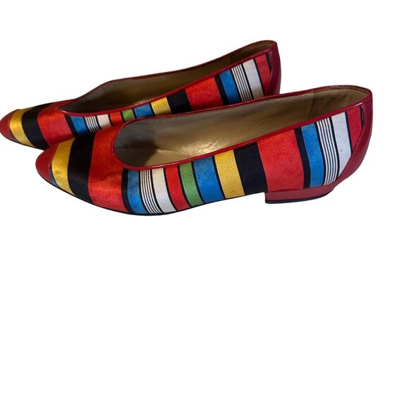 Andrea Carrano Italy multicolor stripes flats size 7B - Picture 4 of 7